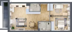 3 pokoje, mieszkanie 61,76 m², piętro 2, oferta nr E2/H/07, Orawska Vita III, Wrocław, Ołtaszyn, Krzyki, ul. Orawska