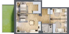 4 pokoje, mieszkanie 73,08 m², parter, oferta nr E1/D/02, Orawska Vita III, Wrocław, Ołtaszyn, Krzyki, ul. Orawska