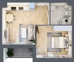 2 pokoje, mieszkanie 38,45 m², parter, oferta nr E2/F/04, Orawska Vita III, Wrocław, Ołtaszyn, Krzyki, ul. Orawska