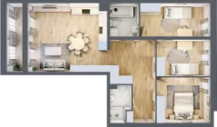 4 pokoje, mieszkanie 85,45 m², parter, oferta nr E1/B/03, Orawska Vita III, Wrocław, Ołtaszyn, Krzyki, ul. Orawska