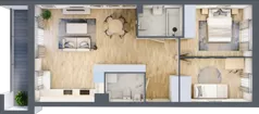 3 pokoje, mieszkanie 61,76 m², piętro 2, oferta nr E1/A/09, Orawska Vita III, Wrocław, Ołtaszyn, Krzyki, ul. Orawska