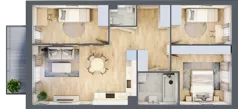 4 pokoje, mieszkanie 68,35 m², piętro 1, oferta nr E2/E/05, Orawska Vita III, Wrocław, Ołtaszyn, Krzyki, ul. Orawska
