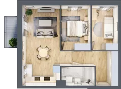 3 pokoje, mieszkanie 54,49 m², parter, oferta nr E1/B/01, Orawska Vita III, Wrocław, Ołtaszyn, Krzyki, ul. Orawska