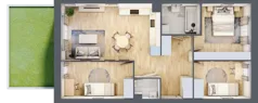 4 pokoje, mieszkanie 68,09 m², parter, oferta nr E1/D/01, Orawska Vita III, Wrocław, Ołtaszyn, Krzyki, ul. Orawska