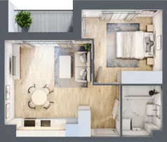 2 pokoje, mieszkanie 38,46 m², parter, oferta nr E1/C/04, Orawska Vita III, Wrocław, Ołtaszyn, Krzyki, ul. Orawska