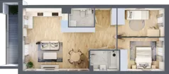 3 pokoje, mieszkanie 61,76 m², piętro 1, oferta nr E2/H/04, Orawska Vita III, Wrocław, Ołtaszyn, Krzyki, ul. Orawska