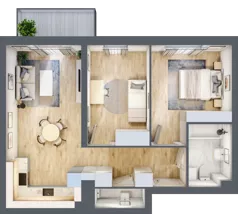 3 pokoje, mieszkanie 60,50 m², piętro 2, oferta nr E2/F/19, Orawska Vita III, Wrocław, Ołtaszyn, Krzyki, ul. Orawska