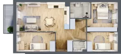 4 pokoje, mieszkanie 68,33 m², piętro 2, oferta nr E2/F/14, Orawska Vita III, Wrocław, Ołtaszyn, Krzyki, ul. Orawska