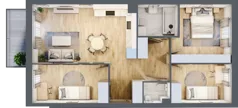 4 pokoje, mieszkanie 68,33 m², piętro 1, oferta nr E2/F/07, Orawska Vita III, Wrocław, Ołtaszyn, Krzyki, ul. Orawska