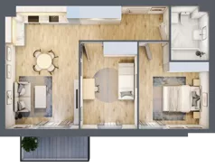 3 pokoje, mieszkanie 58,47 m², piętro 2, oferta nr E1/C/14, Orawska Vita III, Wrocław, Ołtaszyn, Krzyki, ul. Orawska