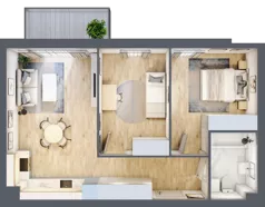 3 pokoje, mieszkanie 58,47 m², piętro 1, oferta nr F2/F/13, Orawska Vita III, Wrocław, Ołtaszyn, Krzyki, ul. Orawska