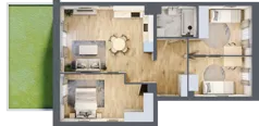 4 pokoje, mieszkanie 71,34 m², parter, oferta nr F2/E/01, Orawska Vita III, Wrocław, Ołtaszyn, Krzyki, ul. Orawska