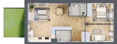 3 pokoje, mieszkanie 61,35 m², parter, oferta nr F1/D/01, Orawska Vita III, Wrocław, Ołtaszyn, Krzyki, ul. Orawska