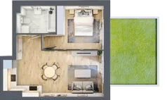 2 pokoje, mieszkanie 38,24 m², parter, oferta nr F1/C/01, Orawska Vita III, Wrocław, Ołtaszyn, Krzyki, ul. Orawska