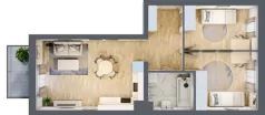3 pokoje, mieszkanie 54,31 m², piętro 1, oferta nr F1/D/05, Orawska Vita III, Wrocław, Ołtaszyn, Krzyki, ul. Orawska