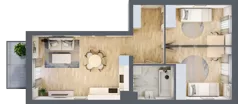 3 pokoje, mieszkanie 54,31 m², piętro 2, oferta nr F1/D/08, Orawska Vita III, Wrocław, Ołtaszyn, Krzyki, ul. Orawska