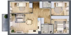 4 pokoje, mieszkanie 75,63 m², piętro 2, oferta nr F1/C/19, Orawska Vita III, Wrocław, Ołtaszyn, Krzyki, ul. Orawska