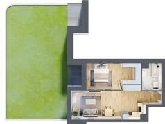 2 pokoje, mieszkanie 47,62 m², parter, oferta nr A2/00/04, WUWA Vita II, Wrocław, Żerniki, Fabryczna, ul. T. Brzozy