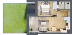 2 pokoje, mieszkanie 37,24 m², piętro 2, oferta nr B2/02/21, WUWA Vita II, Wrocław, Żerniki, Fabryczna, ul. T. Brzozy