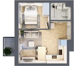 2 pokoje, mieszkanie 28,43 m², piętro 4, oferta nr H.103, City Vibe etap VI, Kraków, Podgórze, Płaszów, ul. Myśliwska