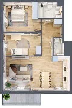 3 pokoje, mieszkanie 67,74 m², piętro 1, oferta nr 064/8, Aleje Praskie VIII, Warszawa, Praga Południe, Kamionek, ul. Podskarbińska