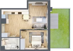 2 pokoje, mieszkanie 40,99 m², piętro 1, oferta nr 014/8, Aleje Praskie VIII, Warszawa, Praga Południe, Kamionek, ul. Podskarbińska