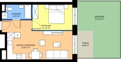 2 pokoje, mieszkanie 39,36 m², parter, oferta nr M2/3/0/06, Przy Parku Vita, Wrocław, Tarnogaj, Krzyki, ul. Międzyleska 2