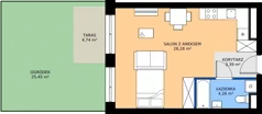 1 pokój, mieszkanie 35,93 m², parter, oferta nr M2/1/0/07, Przy Parku Vita, Wrocław, Tarnogaj, Krzyki, ul. Międzyleska 2