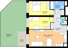 3 pokoje, mieszkanie 58,66 m², piętro 1, oferta nr M2/1/1/16, Przy Parku Vita, Wrocław, Tarnogaj, Krzyki, ul. Międzyleska 2