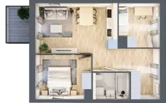3 pokoje, mieszkanie 46,66 m², piętro 2, oferta nr BB0205, Viva Cité, Warszawa, Bemowo, Chrzanów, ul. Podgrodzie