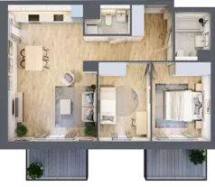 3 pokoje, mieszkanie 63,51 m², piętro 2, oferta nr BA0204, Viva Cité, Warszawa, Bemowo, Chrzanów, ul. Podgrodzie