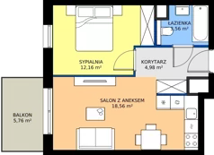2 pokoje, mieszkanie 39,26 m², piętro 3, oferta nr BE0303, Viva Cité, Warszawa, Bemowo, Chrzanów, ul. Podgrodzie