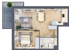 2 pokoje, mieszkanie 45,25 m², piętro 2, oferta nr BE0205, Viva Cité, Warszawa, Bemowo, Chrzanów, ul. Podgrodzie