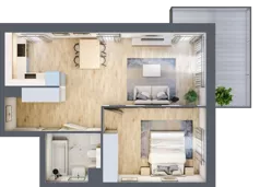 2 pokoje, mieszkanie 47,78 m², piętro 3, oferta nr BA0302, Viva Cité, Warszawa, Bemowo, Chrzanów, ul. Podgrodzie