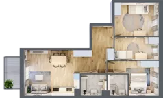 4 pokoje, mieszkanie 75,85 m², piętro 1, oferta nr BB0101, Viva Cité, Warszawa, Bemowo, Chrzanów, ul. Podgrodzie