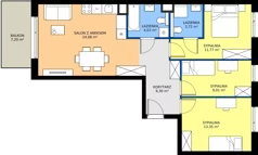 4 pokoje, mieszkanie 75,86 m², piętro 2, oferta nr BD0204, Viva Cité, Warszawa, Bemowo, Chrzanów, ul. Podgrodzie