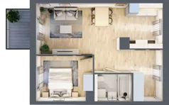 2 pokoje, mieszkanie 46,82 m², piętro 1, oferta nr BB0105, Viva Cité, Warszawa, Bemowo, Chrzanów, ul. Podgrodzie