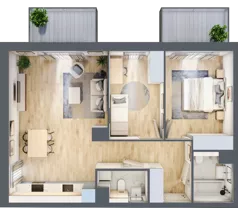 3 pokoje, mieszkanie 64,30 m², piętro 2, oferta nr BE0203, Viva Cité, Warszawa, Bemowo, Chrzanów, ul. Podgrodzie