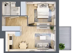 2 pokoje, mieszkanie 39,88 m², piętro 3, oferta nr BA0303, Viva Cité, Warszawa, Bemowo, Chrzanów, ul. Podgrodzie