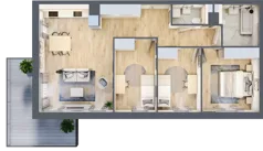 4 pokoje, mieszkanie 77,25 m², piętro 1, oferta nr BD0102, Viva Cité, Warszawa, Bemowo, Chrzanów, ul. Podgrodzie