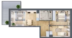 3 pokoje, mieszkanie 56,71 m², piętro 2, oferta nr BF0203, Viva Cité, Warszawa, Bemowo, Chrzanów, ul. Podgrodzie