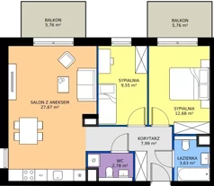 3 pokoje, mieszkanie 64,30 m², piętro 3, oferta nr BH0302, Viva Cité, Warszawa, Bemowo, Chrzanów, ul. Podgrodzie