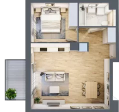2 pokoje, mieszkanie 45,60 m², piętro 2, oferta nr BF0202, Viva Cité, Warszawa, Bemowo, Chrzanów, ul. Podgrodzie
