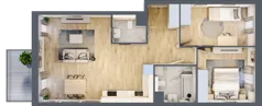 3 pokoje, mieszkanie 67,38 m², piętro 3, oferta nr BF0301, Viva Cité, Warszawa, Bemowo, Chrzanów, ul. Podgrodzie