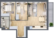 3 pokoje, mieszkanie 58,46 m², piętro 2, oferta nr AA0210, M Bemowo 3, Warszawa, Bemowo, Chrzanów, ul. Szeligowska