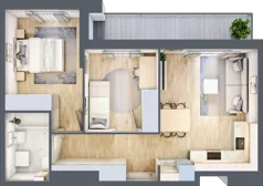 3 pokoje, mieszkanie 54,73 m², piętro 1, oferta nr AA0112, M Bemowo 3, Warszawa, Bemowo, Chrzanów, ul. Szeligowska
