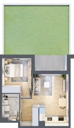 2 pokoje, mieszkanie 37,98 m², parter, oferta nr AA0003, M Bemowo 3, Warszawa, Bemowo, Chrzanów, ul. Szeligowska