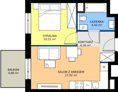 2 pokoje, mieszkanie 35,81 m², piętro 2, oferta nr AA0205, Viva Cité etap II, Warszawa, Bemowo, Chrzanów, ul. Podgrodzie