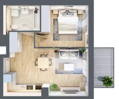 2 pokoje, mieszkanie 39,60 m², piętro 2, oferta nr AA0201, Viva Cité etap II, Warszawa, Bemowo, Chrzanów, ul. Podgrodzie