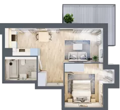 2 pokoje, mieszkanie 39,93 m², piętro 2, oferta nr AB0201, Viva Cité etap II, Warszawa, Bemowo, Chrzanów, ul. Podgrodzie